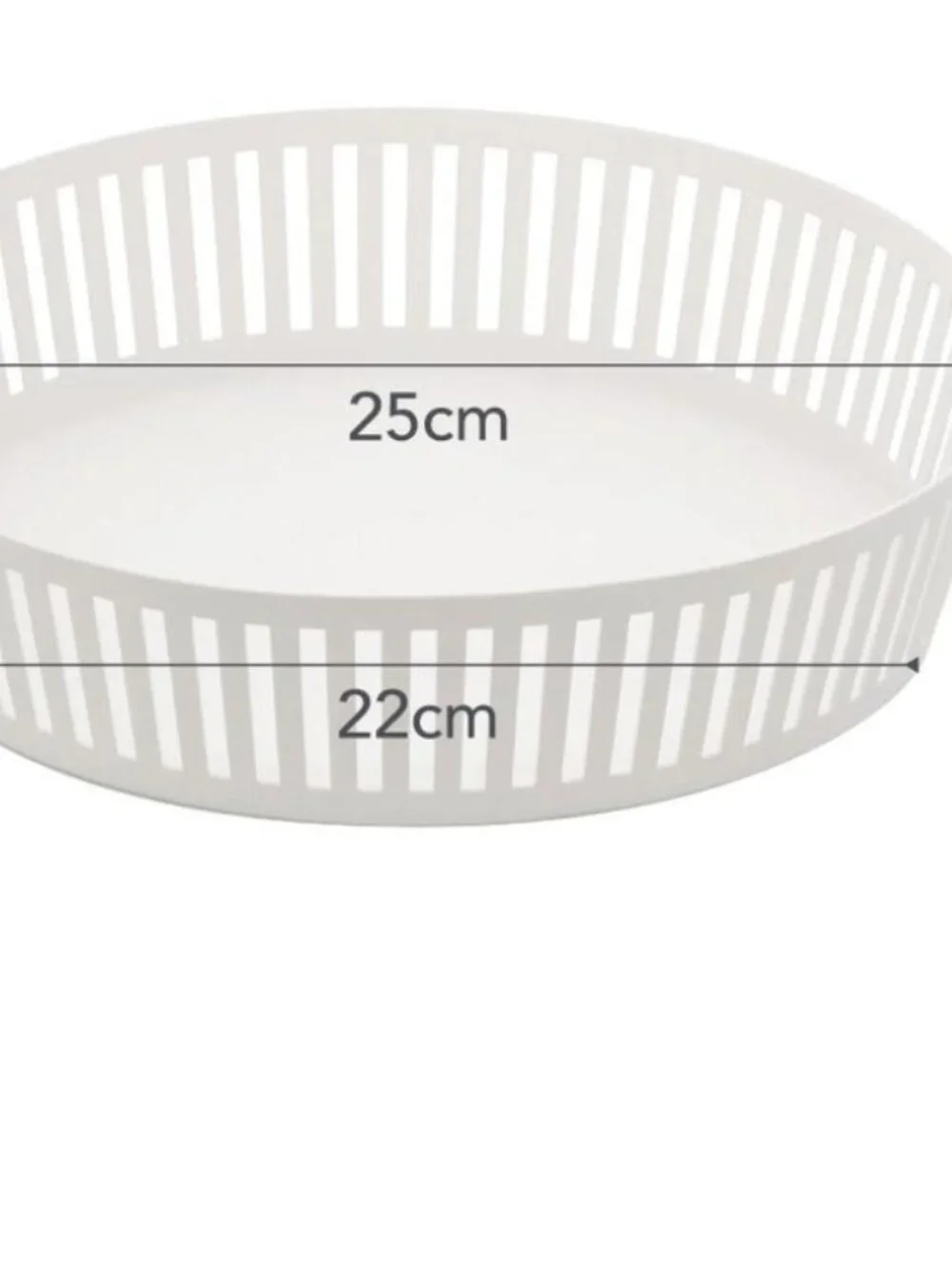 Yamazaki Home Japanese White Metal Shallow Low Fruit Basket Tray Bowl